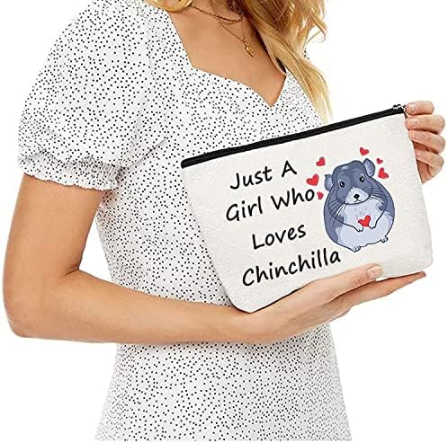 G2TUP Chinchilla Bag Cosmético Bolsa de Maquiagem de Gift de Chinchilla apenas uma garota que ama bolsa de zíper chinchilla