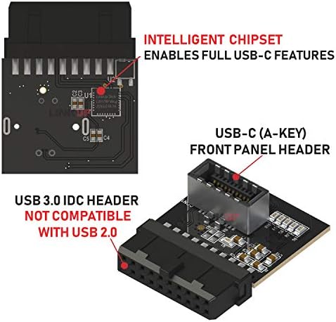 LinkUp - [CHIP ATIVO USB 3.0 IDC interno 20 pino Cabeçalho da placa -mãe para o conversor feminino de 20 pinos para o adaptador de montagem