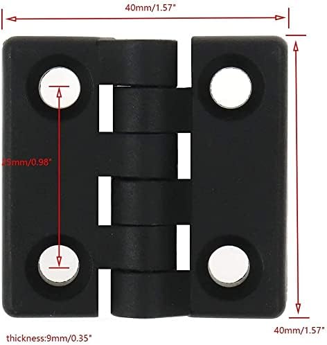 Tsnamay 40mmx40mm Black Plástico do armário de plástico reforçado com dobradiça -10pcs