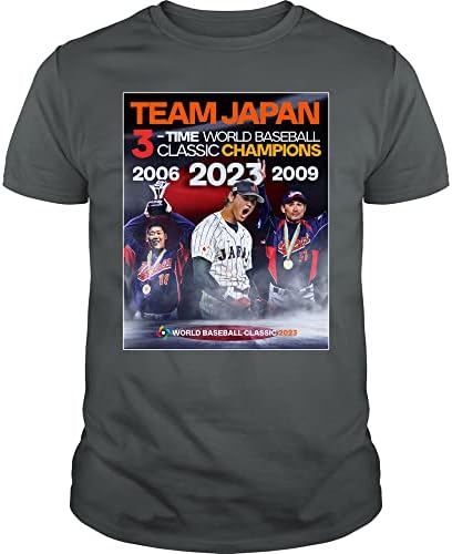 Equipe Japão Japão T-shirt 3 vezes Campeão WBC Campeões Classic World Classic 2023 2009 2006 Camiseta