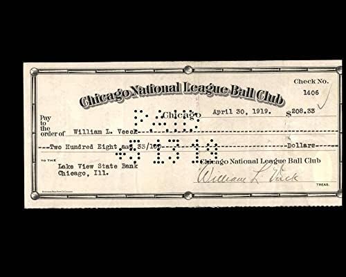 William Veeck PSA DNA assinado x2 Chicago Cubs Verifique 4-30-1919 Autograph-MLB Cut Signature