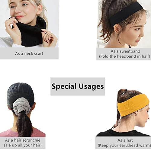 6 PCS Bandas de cabeça elásticas para mulheres, faixas para a cabeça esportivas de ioga não deslizantes, bandanas de toque de torção