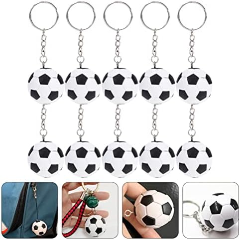 Didiseaon 10 Pack Keychains de futebol Bolas de estresse de futebol Recompensa de carnaval da escola de futebol, recompensas