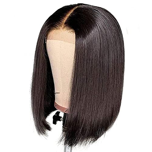 Earfodo curto bob perucas de cabelo humano para mulheres negras 10 polegadas Parte média 4x4 Bob Wig Cabelo virgem brasileiro
