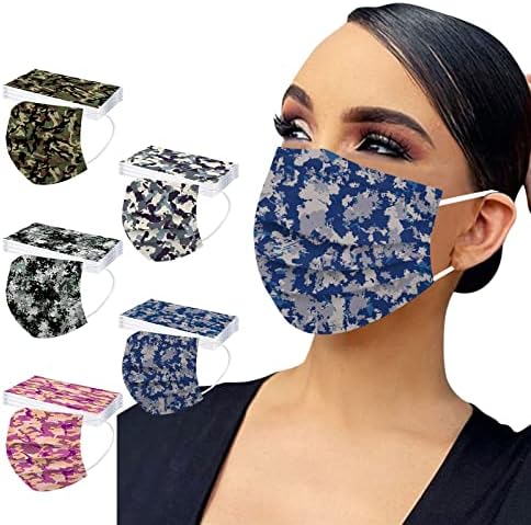 50pc camuflagem impressa face_mask 3ply Outdoor Protective Face_Mask Colorblack Disposable Face_Mask confortável Mäsks