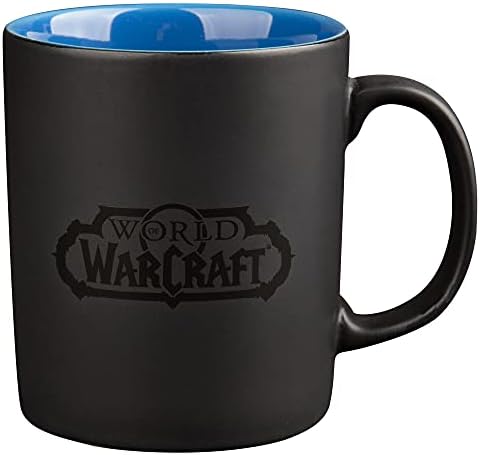 Jinx World of Warcraft Alliance Ceramic Coffee Caneca, preto/dourado, 11 onças