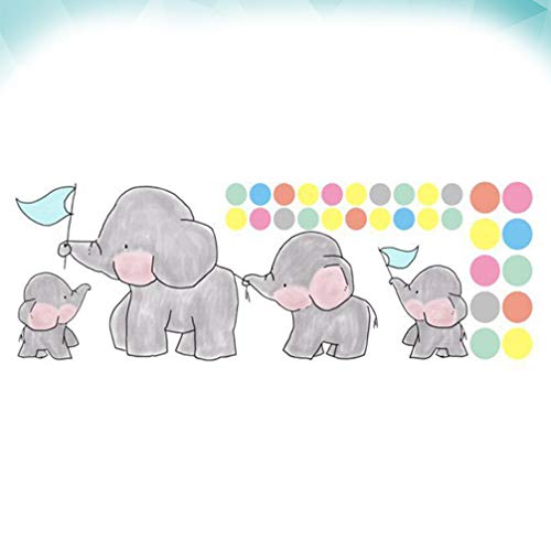 Besportble Elephant Family Wall Stick Dots Decalk Decorting Sticker Baby Bursey Kids Bedroom Wall Decoration