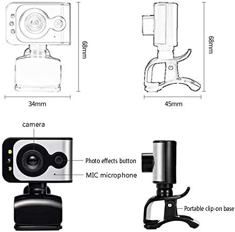 YNAYG Webcam webcam USB 2.0 HD PC Câmera de microfone embutida, plugue e reproduza Câmera de computador para transmissão ao vivo,