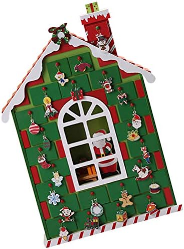 Besportble Natal decoração Candy Presente Caixa de armazenamento Casa criativa Cabine de madeira Caixa de calendário