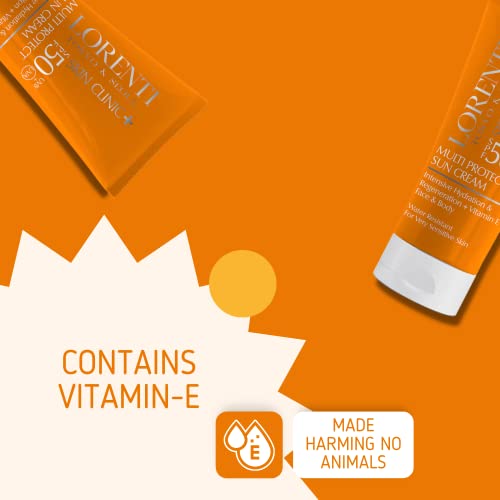 Lorenti Multiprotect SunScreen SPF 50 Para pele muito sensível, hidratação intensiva, regeneração, vitamina E, hidratante