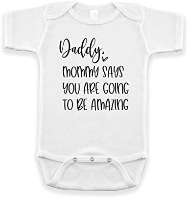 Anúncio de gravidez surpresa para papai New Baby Revelp for Daddy Bodysuit infantil, 0-3 meses, branco