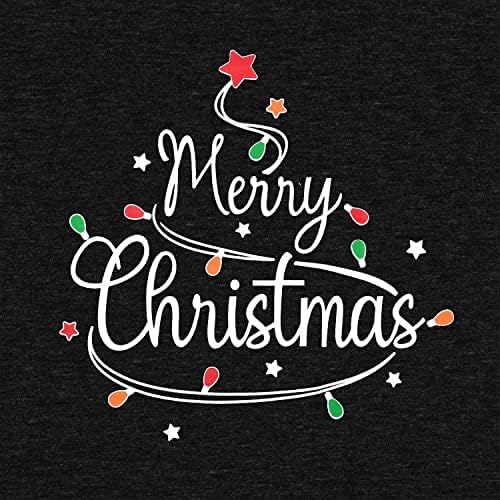 Fashgl Christmas Shirt Women Women e Bright Pullover Lights Christmas Lights Graphic T camisetas de Natal Tops de