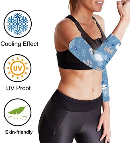 Mangas do braço de proteção solar UV unissex, mangas refrescantes preguiçosas azuis bonitas, escudo de capa de braço