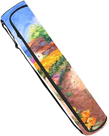 Saco de tapete de ioga ratgdn, pintura a óleo de girassol Exercício de ioga transportadora