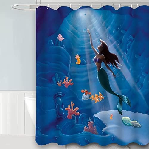 Cortina de chuveiro fofa cortina de banho oceano 72 x 72 polegadas de tecido de poliéster cortina de banheiro à prova d'água para