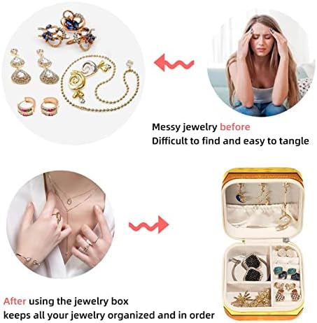 Caixa de jóias de jóias de jóias de viagem VBFOFBV, caixa de jóias de jóias, caixa de jóias de jóias para mulheres, estojo de viagem