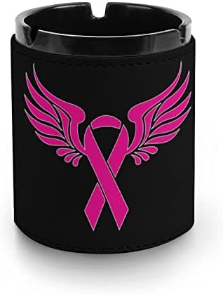 Câncer de mama fita rosa cinzeiro de cigarro pu PU Cinzel Bandeja de fumante para decoração de desktop em casa