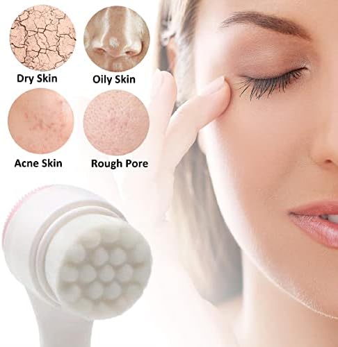 Escova facial - escova de limpeza facial manual e escova de face dupla de limpeza de poros, adequada para todos os tipos