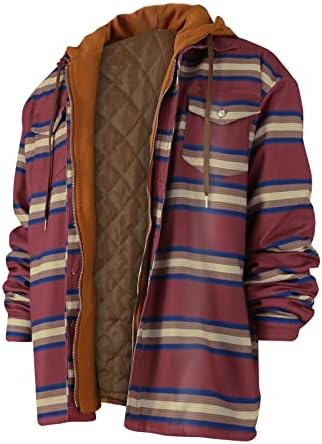 Hoodies ymosrh para homens camisa xadrez adicione veludo para manter a jaqueta quente com casacos e jaquetas de capuz