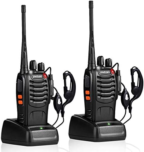 Pxton Walkie Talkies recarregam os rádios de duas vias de longo alcance com os fones de ouvido, rádios de duas vias