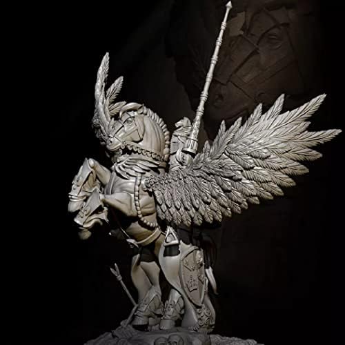 Goodmoel 75mm 1/24 Fantasy Temple Pegasus Knight Resin Soldier Model Kit/Kit Miniature Unactled e sem pintura/TJ-0974