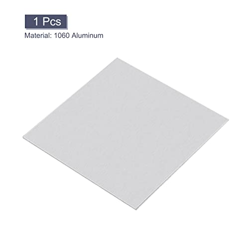 Folha de alumínio UXCELL 1060, 80mm x 80mm Placa de alumínio retângulo de 2 mm de metal plano de espessura com filme de proteção