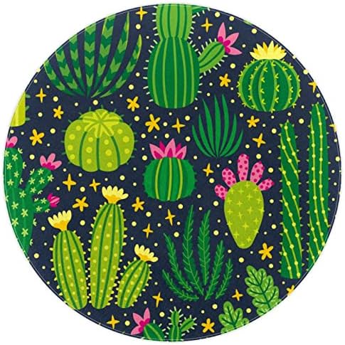 Llnsupply Tamanho grande 5 pés Round Kids Area Rapet Cactus Berçário Tapete de tapete Non Slip Infro