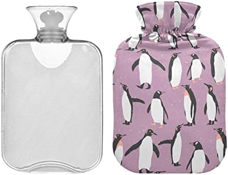 Garrafas de água quente com capa Penguin Hot Water Bag para alívio da dor, garotas femininas, pacote quente de 2 litros
