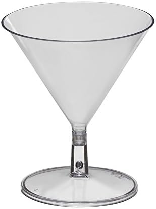 Party Essentials Miniware Hard Plastic 2 oz. Martini mini óculos, mini copos de martini, pacote de 12