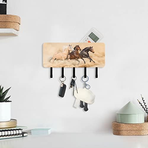 Xigua Running Horses Chave Titular para Wall With Mail Organizer e 5 Ganchos -chave Chave decorativa e suporte para correio