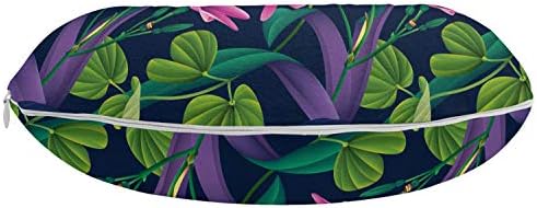 Ambesonne Exotic Travel Pillow Neck Rest, Florando Nature Themed Pattern inspirado nas florestas tropicais brasileiras de