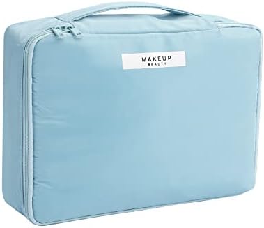 Bolsa de maquiagem de viagem Ymqahwy （Azul claro), bolsa cosmética, bolsa portátil à prova d'água -mulheres