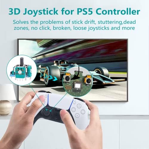 Substituição de joysticks para controlador PS5, peças de módulo de joystick AOLION 3D Compatíveis com PlayStation 5 DualSense