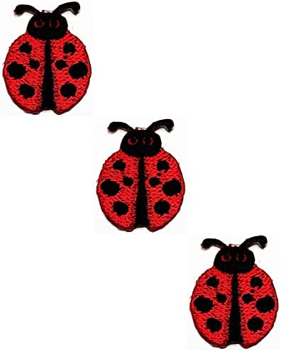 Hho Patch Conjunto de 3 peças. Mini Red Ladybug Gute Insect Setors Lady Bug Ladybug Cartoon Kids Appliques Patches Butterfly