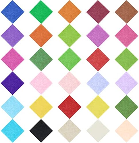 Rykomo 6000 lençóis de papel de papel quadrados, 30 cores variadas Arte Arco -íris
