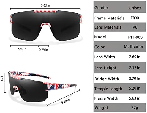 Óculos de sol esportivos polarizados para jovens homens e mulheres, copos de ciclismo no estilo P-V 400 para pesca de beisebol