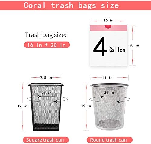 Big Roll pré-embalagem de sacos de lixo de cordão acessível/sacos de lixo, sacos de lixo/sacos de lixo de 4 galões para banheiro, quarto,