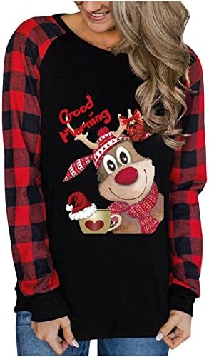 4zhuzi suéter de natal fofo para mulheres engraçadas renas de animais de manga longa camisas de manga longa Fall novidade