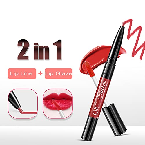 Lipstick papel batom esmalte o líquido líquido duplo líquido anti-betes lábio de tipos duplos de ponta dupla caneta