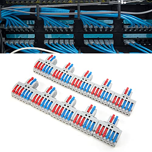 Conectores de fios de fios de alavanca de 10pcs de 10pcs 2 -in 6 -6 -6 com orifício fixo 4 mm² Bloco de terminal