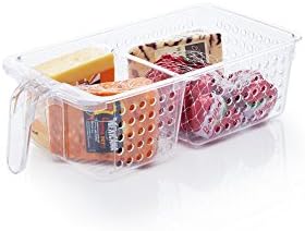 Caixa de armazenamento de organizador de geladeira/armário de frigorífico médio/armário de KitchenCraft, 15,5 x 31 x 9 cm - transparente