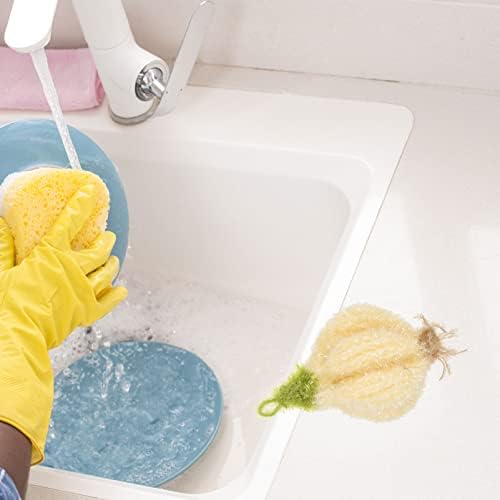 Panos de louça de lavagem de louça upkoch 5pcs esponjas lavbadores forma de frutas limpeza de cozinha esponjas panos