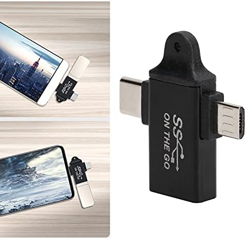 ADAPTADOR DE ASHATA USB para USB C, 2 em 1 USB 3.0 para Micro USB/Tipo C conversor, suporta o carregamento rápido de dados de dados