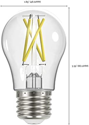 Lâmpadas de filamentos de LEDs Satco Dimmable, S12402, lúmens altos, 5 watts, A15; Claro; Base média; 4000K; 90 CRI;