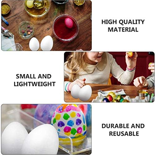 PretyZoom 24pcs pintando espuma ovo de espuma DIY Decoração de espuma branca de espuma DIY ovos para crianças artesanato de