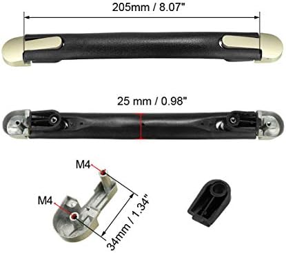 alça de bagagem uxcell, 205 mm de comprimento Substituição de alça para a mala de mala preto