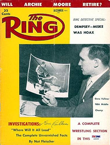 Gene Fullmer autografou a capa da revista Ring PSA/DNA S49005 - Revistas de boxe autografadas