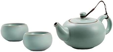 Bules Ru Kiln Cerâmica Kung Fu Conjunto de chá Cyan Ru Porcelana Conjunto de chá Caixa de presente 2 xícara de xícara a granel