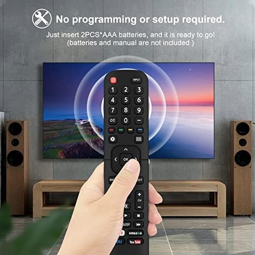 【Pacote de 2】 Controle remoto universal para Hisense-Remote, controle de substituição EN2A27 para a TV inteligente Hisense