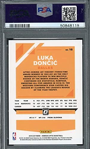 Luka Doncic 2019 Panini Donruss Optic Basketball Card 16 PSA 10